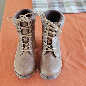 Kids Brown Lace-Up Boots